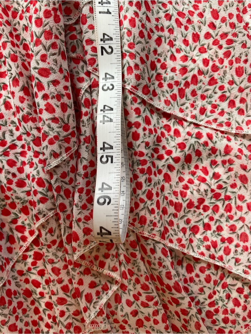 Designer Mini-Floral Ruffle Hi-Low Maxi Dress - Picture 11 of 15